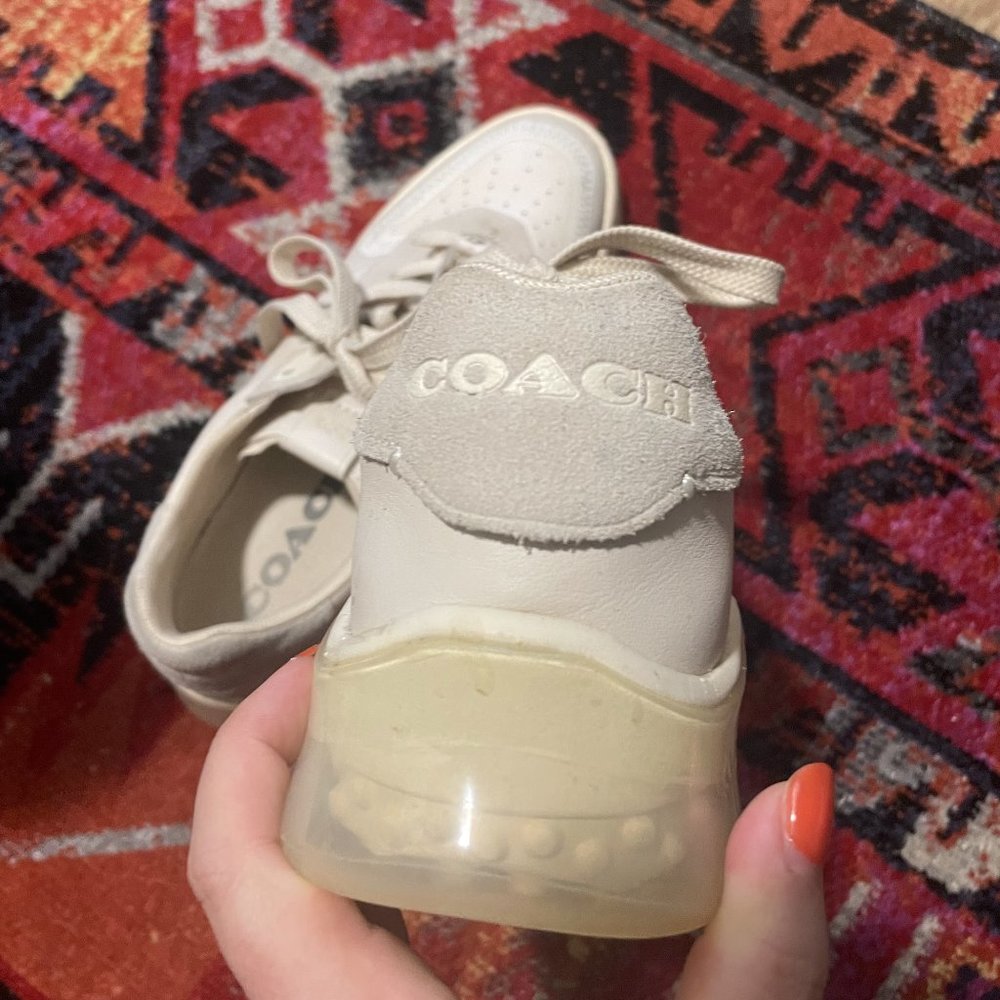 Coach Citysole Suede/Leather Court Sneakers In White/Soft Lilac - Picture 11 of 12